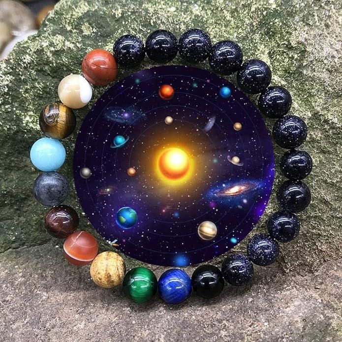Cosmic Harmony Bracelet – 8 Planet Natural Stone Beads