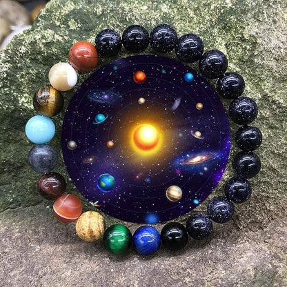 Cosmic Harmony Bracelet – 8 Planet Natural Stone Beads