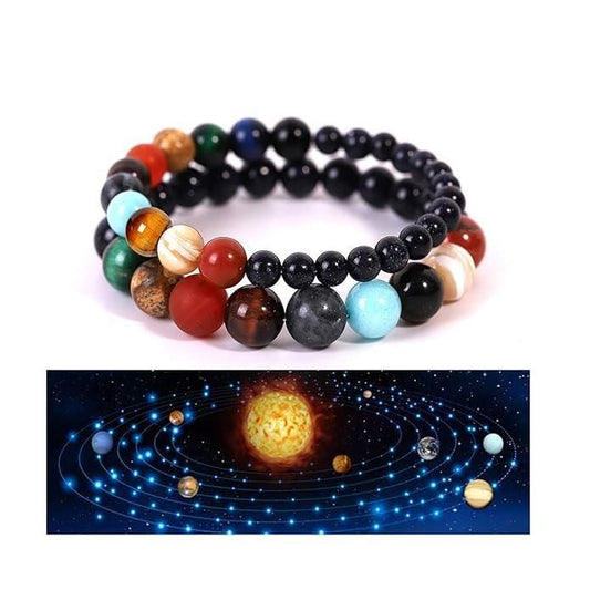 Cosmic Harmony Bracelet – 8 Planet Natural Stone Beads