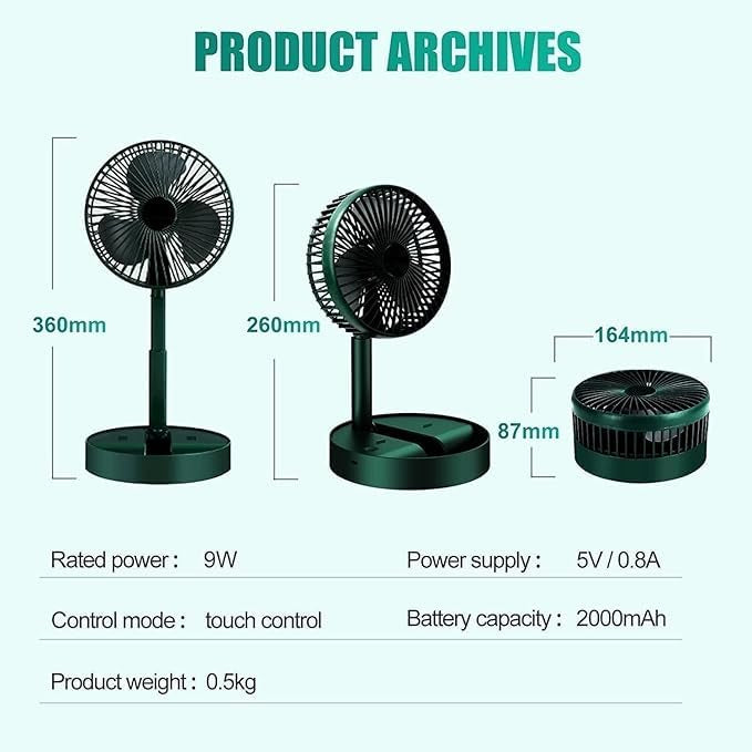 Powerful Rechargeable Table Fan