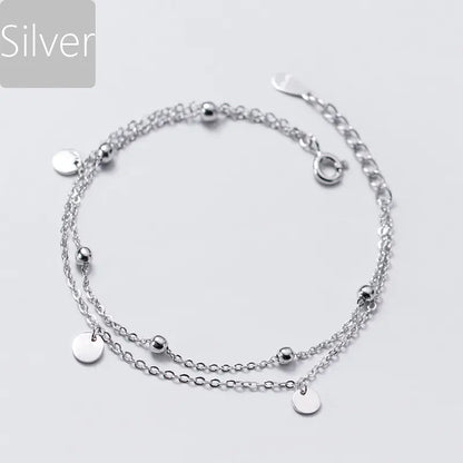 Elegant Silver Pearl Double Bracelet
