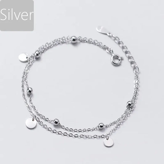 Elegant Silver Pearl Double Bracelet
